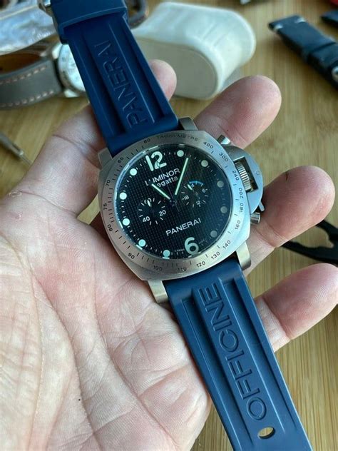 blue panerai rubber strap|More.